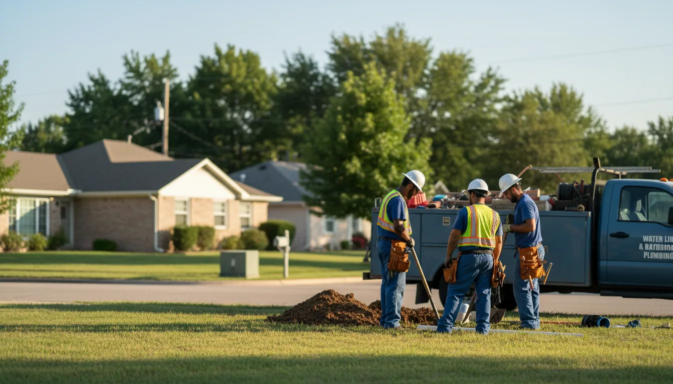 Residential water line and bathroom plumbing service in New Munich, MN